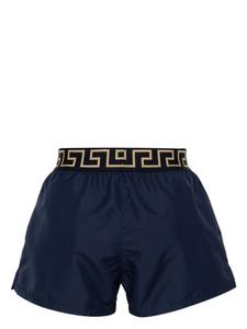Versace плавки-шорты с поясом Greca, синий