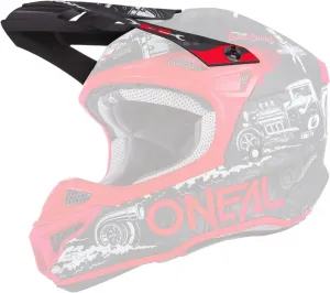 Сменный визор O'NEAL для мотокроссового шлема 5SRS HR V.22. Визор из полиакрила для взрослого шлема 5SRS HR V.22, черный с красными элементами O'NEAL, Black / Red