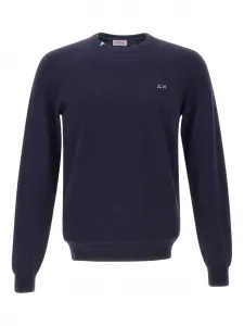 Свитер с круглым вырезом и длинными рукавами Sun68, синий