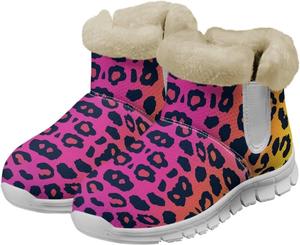 Зимние ботинки Chaqlin, снежные ботинки, утепленные ботинки до щиколотки, противоскользящие, с флисовой подкладкой, уютные, для холодной погоды, повседневные уличные ботинки, Leopard Print