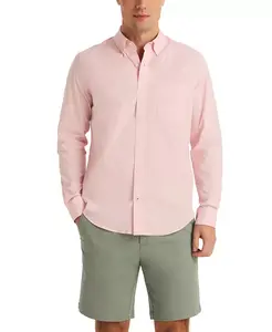 Мужская классическая растягивающаяся однотонная рубашка Oxford Button-Down Nautica, розовый