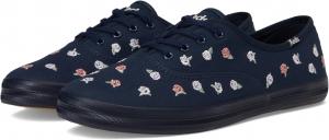 Кроссовки Keds Champion Canvas Lace Up, Navy/Pink Rose Embroidery