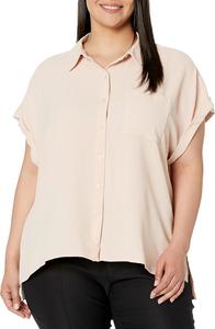 Женская блузка Calvin Klein High-Low без рукавов на пуговицах, Blush