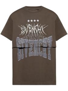Givenchy многослойная футболка, коричневый