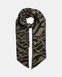 Длинный шарф с животным принтом Pieces, коричневый