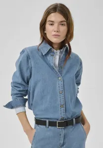 Блузка mwlinn sofia 115 на пуговицах My Essential Wardrobe, Medium Blue Wash
