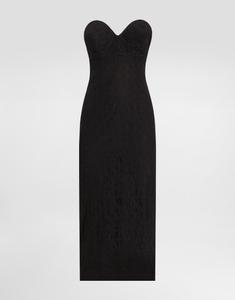 Кружевное платье без бретелек с коническими чашками Dolce & Gabbana, черный