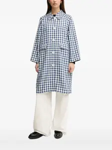 Пальто в клетку гингем Benetton, синий