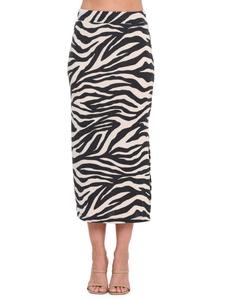 Юбка-футляр миди с принтом зебры Renee C., цвет Black Multicolor