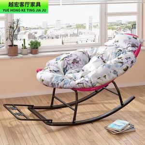 Fantasy Кресло-качалка из ротанга с усиленным каркасом, синее