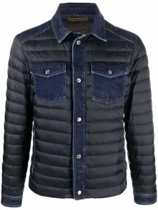 Пуховик с джинсовыми вставками Moorer, синий