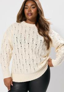 Джемпер Yours Clothing CABLE, Ivory/Off-White
