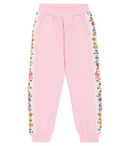 Спортивные брюки с цветочным принтом Monnalisa, розовый
