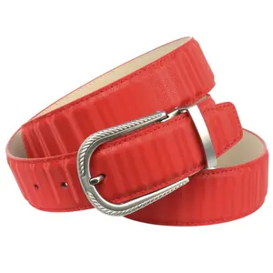 Кожаный ремень Anthoni Crown с мерцающим 3D-эффектом, красный