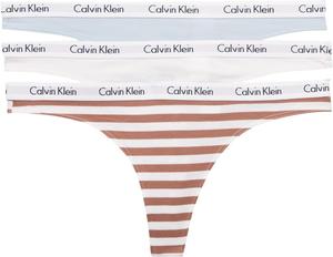 Женские трусики-стринги Calvin Klein Carousel Logo из хлопка и эластичного хлопка, упаковка, Palest Blue/White/Rainer Stripe Sandalwood