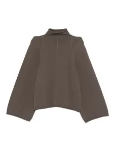 Шерстяной свитер с высоким воротником Rick Owens, коричневый