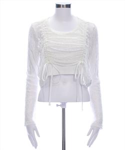 Комплект из топа и майки с завязками и кружевом