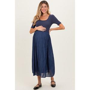 Балетное платье для беременных с круглым вырезом и плиссированной юбкой Pinkblush