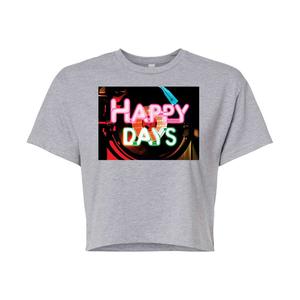 Укороченная футболка Juniors' Happy Days Jukebox Licensed Character, серый