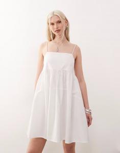 Платье-рубашка мини COLLUSION белого цвета