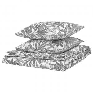 Пододеяльник и 2 наволочки, белый/черный, 240x220/50x60 см Brokdracena IKEA