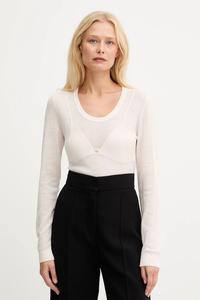 Свитер из смесовой шерсти Elisabetta Franchi, бежевый