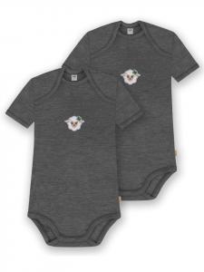 Normani Outdoor Sports Комплект из 2 детских боди с коротким рукавом из мериносовой шерсти, цвет Тауранга, антрацит