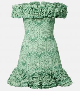 Мини-платье из поплина с рюшами и хлопком в составе Jardín Agua by Agua Bendita, Ceiba