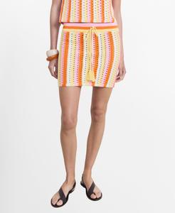 Женская двухцветная полосатая вязаная крючком юбка MANGO, Pink