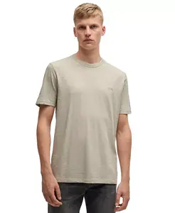 Мужская футболка из хлопка с эффектом слаба, с логотипом Hugo Boss, коричневый/бежевый