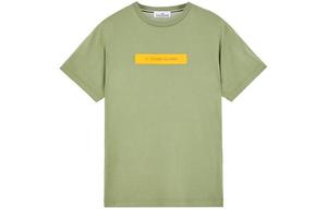 Футболка унисекс пыльно-зеленая Stone Island, зеленый