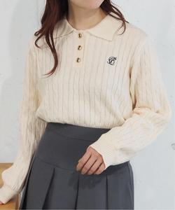 пуловер-поло типтоп/косной вязки