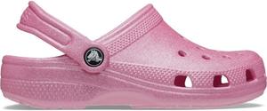 Детские кроксы Crocs Classic с блестками, розовый