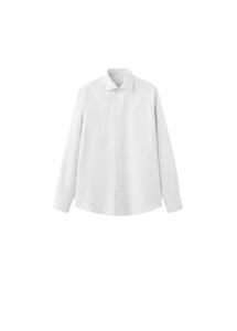 MANGO MAN Рубашка на пуговицах 'Donosti' светлого серого цвета Regular fit