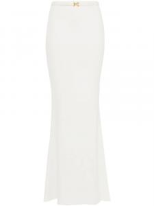 Креповая юбка макси с поясом Elisabetta Franchi, белый