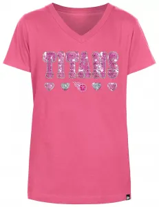 Розовая футболка New Era Tennessee Titans с пайетками для девочек