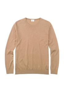 Мужской вязаный шерстяной свитер с круглым вырезом Level Five OLYMP, цвет 57 Camel
