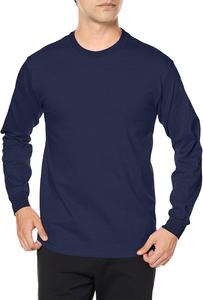 Футболка с длинным рукавом из ультрахлопка плотностью 6,0 унций, 2400 Gildan, темно-синий