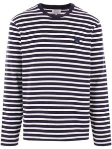 Maison Kitsuné джемпер в полоску с логотипом, синий