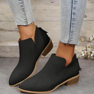 Женские ботильоны на низком каблуке, модные кроссовки, ботинки на шнуровке из винтажной кожи, слипоны на плоской подошве, короткие ботинки, женская мода, ретро, однотонная кожа, повседневная женская обувь на низком каблуке Generic, Black-C 8.5