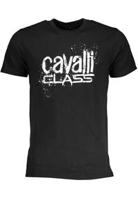 Мужская футболка Cavalli Class хлопковая с граффити, черный