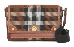 Burberry Вязаная сумка через плечо с кожаной отделкой, женская, темно-коричневый цвет березы