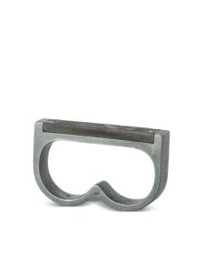 Серебряное кольцо Plate Double Parts of Four, черный