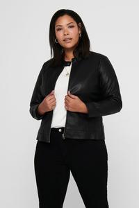 Куртка из искусственной кожи без воротника Only Curve, черный