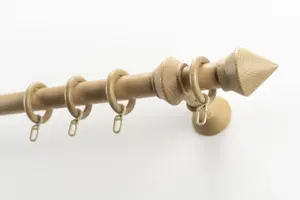 Карниз GARESA "Palmo", 1 направляющая, желаемая длина, комплект для штор из дерева, выдвижной, с кольцами/2 направляющие 2,7х330 см, цвет buchefarben