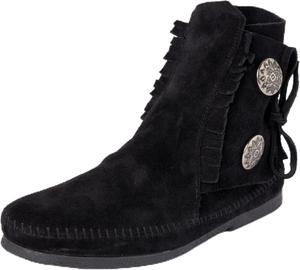 Мужские ботинки Minnetonka с мягкой и жесткой подошвой на пуговицах, черный