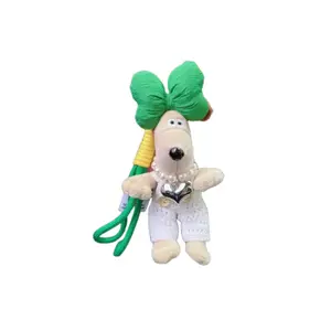 Очаровательный комбинезон с отпечатком лапы собаки, кулон с жемчужным сердцем, плюшевые куклы щенков, высота 12см Jinnew, зеленый