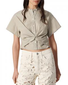 Гретчен Полосатая Поплиновая Рубашка rag & bone, зеленый