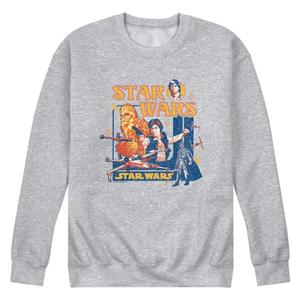Мужской ретро свитшот с круглым воротом Star Wars, серый