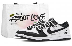 Nike Кроссовки для скейтбординга Dunk Running Panda, износостойкие, низкие, унисекс, черные, белые